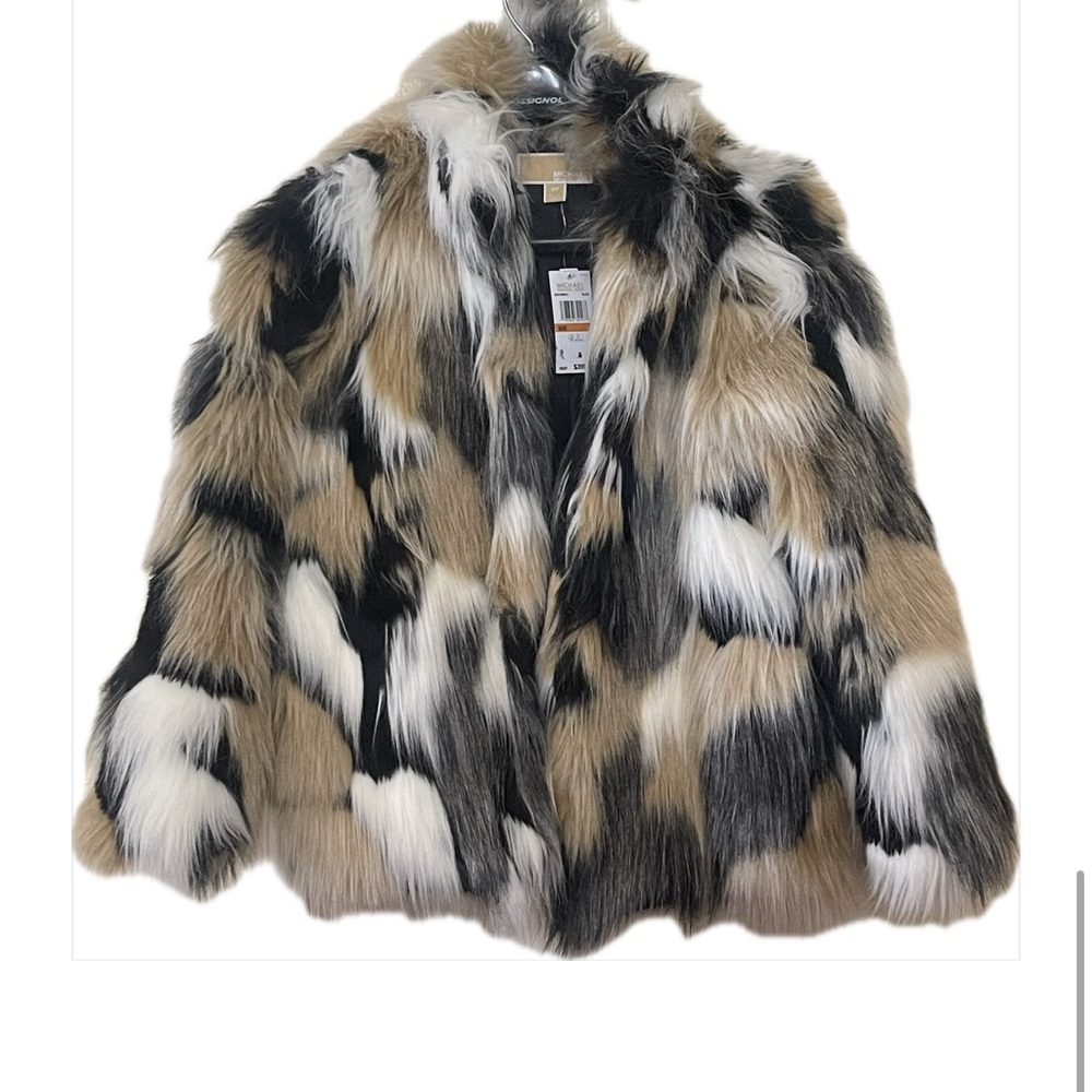 Michael Kors Black and Brown Teddy Jacket